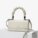 Leather handbag, one shoulder crossbody bag, white mini square bag - Memoo.com